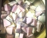 A picture of step 1 of Masala purple yam / kand.
