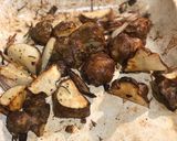 A picture of step 7 of Curried lamb neck, roast Jerusalem artichokes and garlic broccoli.