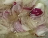 A picture of step 1 of Chaulai k saag /amaranth leaves sabzi.