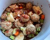 A picture of step 1 of Instant Pot Meatball Stew.