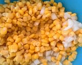 A picture of step 1 of Corn and Onion Pattie Fried Fritters.