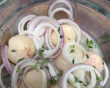 A picture of step 3 of Bacon And Onion In BBQ Sauce Open Sandwich.