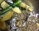 A picture of step 2 of Kerala style avial.