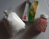 Foto langkah ke 1 dari resep Rainbow Cake Kukus Lembut 2 Telur No Mixer.