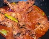 A picture of step 3 of 3 spice chicken karahi.