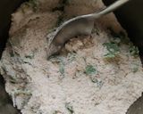 A picture of step 1 of Barley Peri Peri Dhokla.