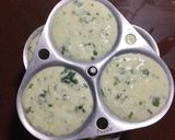 A picture of step 4 of Coriander Rice Idli.