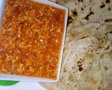 A picture of step 4 of Chapatti with egg sauce.