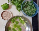 A picture of step 1 of Methi ke thepla (methi paratha).