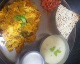 A picture of step 6 of Ringna vatana bateta ni khichdi and kadhi.
