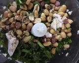 A picture of step 3 of Penny pasta with zoodlles in spinach pesto #themechallenge.
