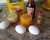 A picture of step 1 of Orange Flan.