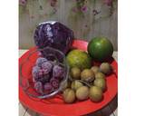 Diet Juice Longan Purple Cabbage Raspberry Orange langkah memasak 1 foto