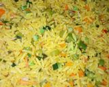 A picture of step 1 of Fried rice with peppered chicken.