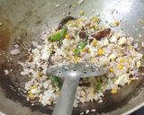 A picture of step 6 of South Indian Pongal, Brinjal sabji dhania chutney.