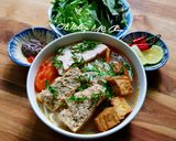 Hình bước làm 4 của món Bún riêu giả chiến (Bún riêu tôm tép)