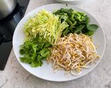 A picture of step 1 of Rice Papers in John Dory Soup.