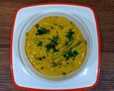 A picture of step 4 of Besan Drumstick curry.