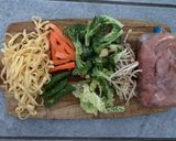 A picture of step 1 of Easy homemade stir fry sweet chilli chicken with egg noodles.