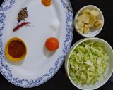 A picture of step 1 of Cabbage sabzi with paratha(breakfast).