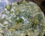 A picture of step 6 of Bathua aloo paratha.