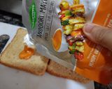 A picture of step 2 of Leftover Kaddu (pumpkin) Tandoori Mayonnaise Sandwich.