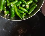 A picture of step 2 of Green chilli Thecha.