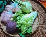 Hình bước làm 1 của món Cải dún hấp thịt băm