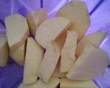 A picture of step 1 of Fried sweet potato with vegetables.