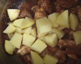 A picture of step 7 of Aloo chicken.