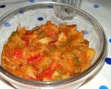 Foto del paso 2 de la receta Bacalao confitado sobre pisto manchego con pil pil rojo