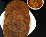A picture of step 3 of Coriander mint and carrot Parathas with Chole.