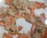 Hình bước làm 2 của món Ức gà sốt cà + trứng xào su hào bắp cải