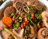 A picture of step 4 of Banh Canh with Pork Hock, Pork Tail Bones, and Pork Skin.