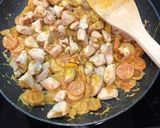 Une image de l'étape 10 de Curry au poulet et aux légumes.