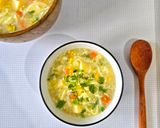 Foto langkah ke 6 dari resep Egg Drop Corn Soup With Tofu.