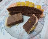A picture of step 6 of Chocolate cake covered with custard.