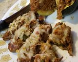 A picture of step 4 of Sloppy Joe Stuffed Mini-Eggplant & Zucchini.