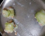A picture of step 3 of Cucumber boondi raita roll ups.