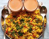 A picture of step 4 of Batata Poha.