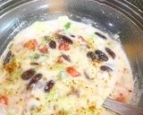A picture of step 9 of Bihari Laal Lobia with Kheera Raita.