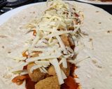 A picture of step 6 of Quick and easy chicken and gouchang Tortilla wrap.