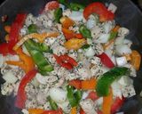 A picture of step 3 of Cajun Chicken Pasta Bake.
