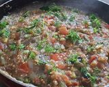 A picture of step 6 of Khandeshi spicy green brinjal Bharta.