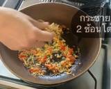 สปาเก็ตตี้ผัดขี้เมาทะเล🦑 วิธีทำสูตร 4 รูป