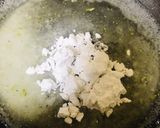 A picture of step 3 of Mysore pak sweet.