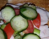 A picture of step 2 of My turkey salad sambo.