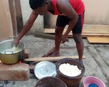 A picture of step 2 of Unadulterated fufu/akpu 😁😁😋.