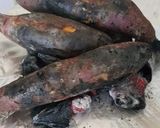 A picture of step 3 of Charcoal grilled Sweet Potatoes.