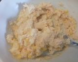 A picture of step 1 of Deep fried salmon and corn balls with hummus.